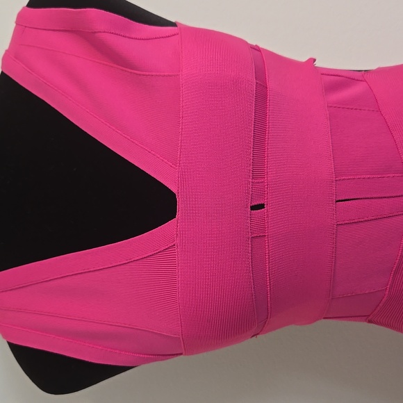 Vibrant Pink Bandage Dress - Picture 2 of 10